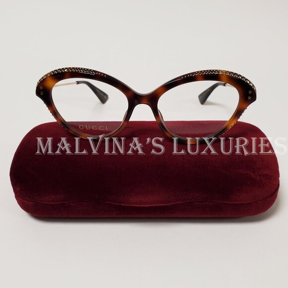 GUCCI GLASSES GG02150 CRYSTAL EMBELLISHED CAT EYE TORTOISESHELL BEE DETAIL - Picture 13 of 14